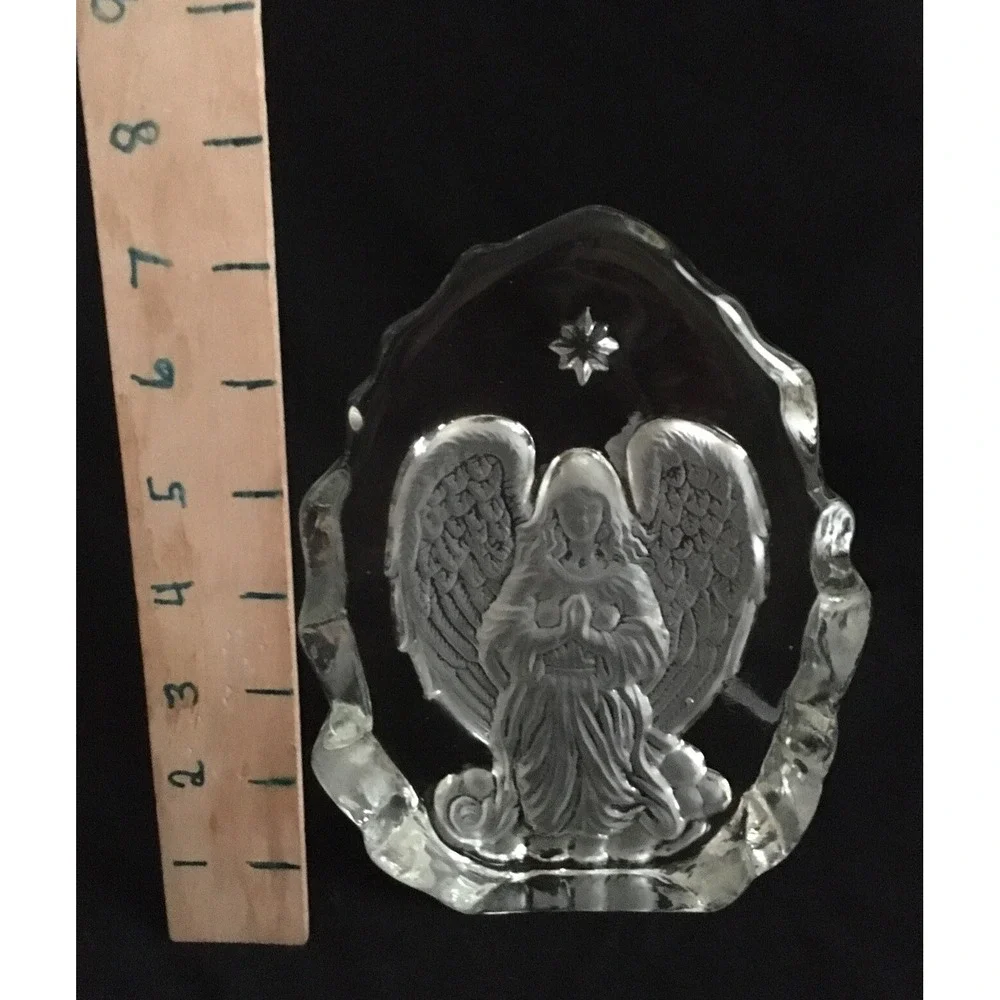 Fifth Avenue 3 Dimensional Angel Sculpture Solid Glass Christmas Spiritual Gift